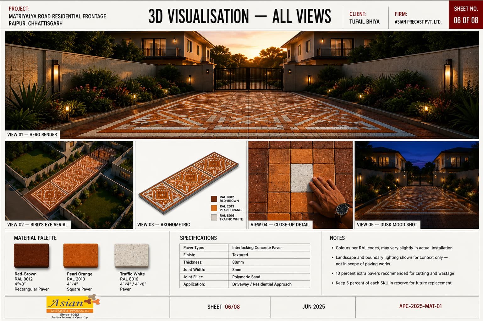 3D visualisation — hero render, aerial, axonometric and close-up views